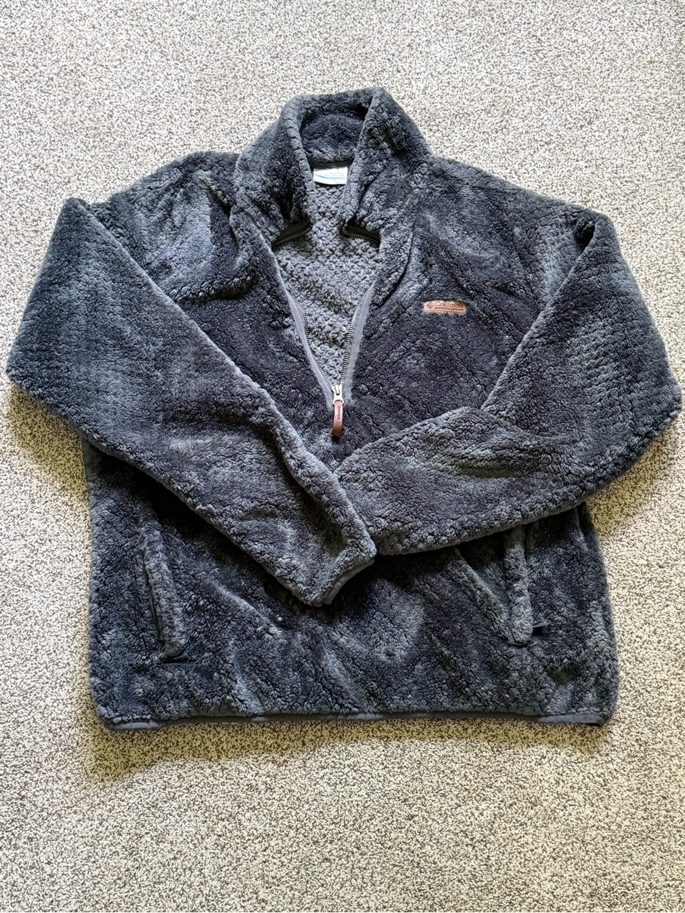 Columbia Dark Gray Fire Side Sherpa Fleece Quarter-Zip Pullover | XL| EUC
